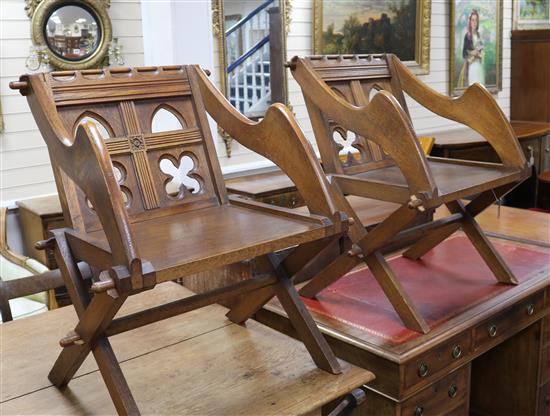 A pair of Glastonbury oak chairs